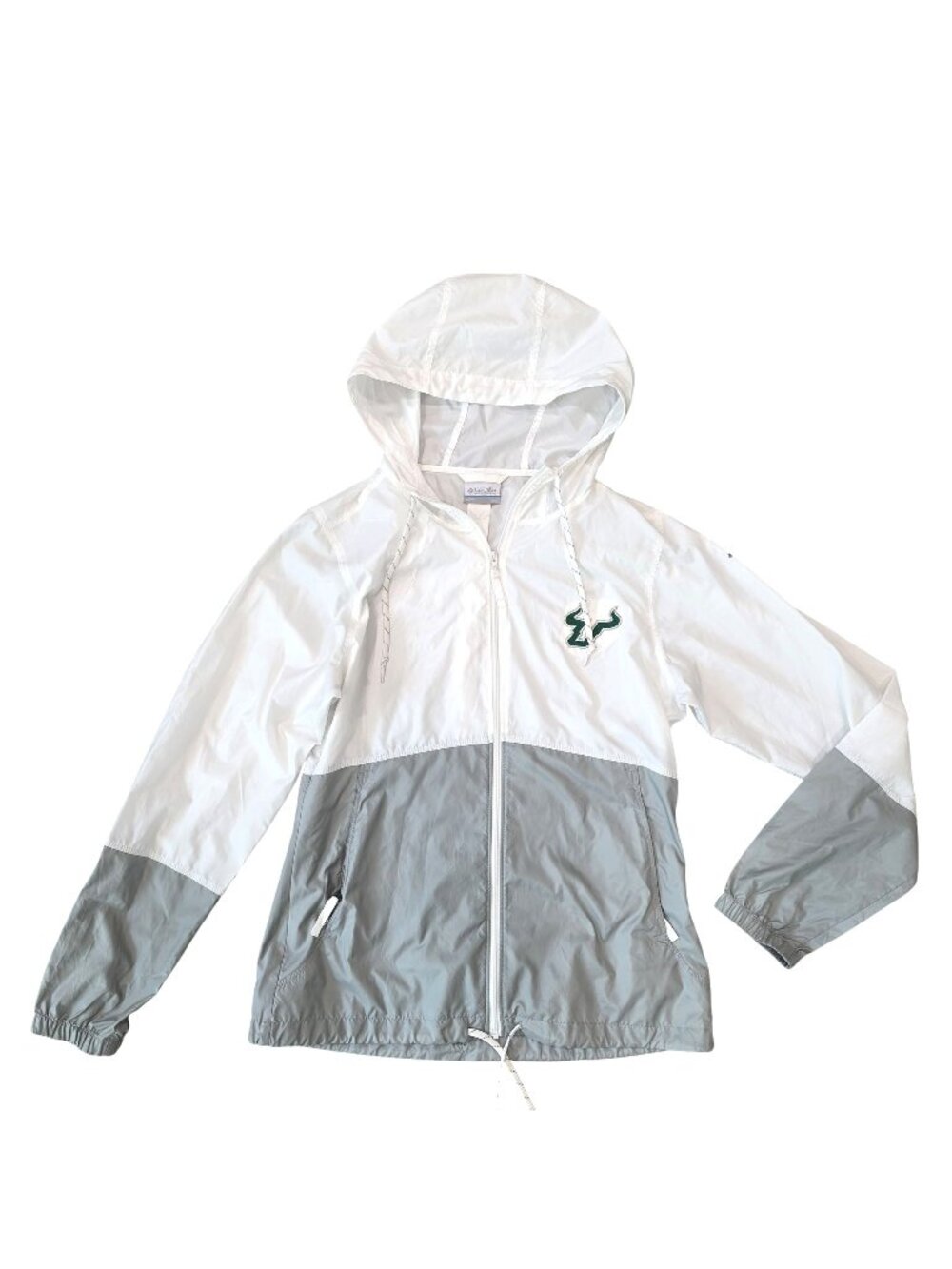 Columbia Women's USF bulls flash windbreaker Lightweight Zip Hooded Jacket XS